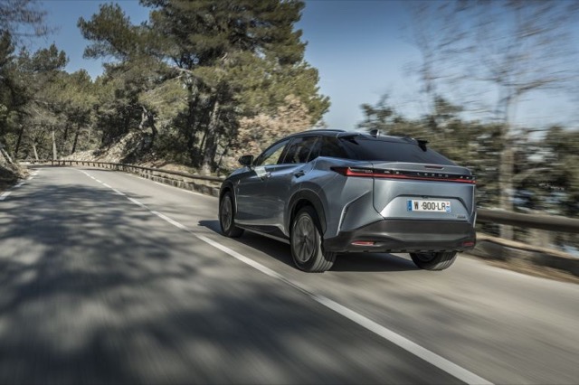 Side profile of Lexus RZ suv