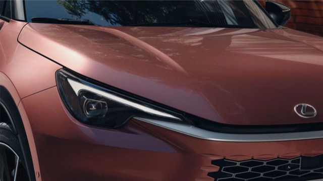 Side profile of Lexus LBX suv