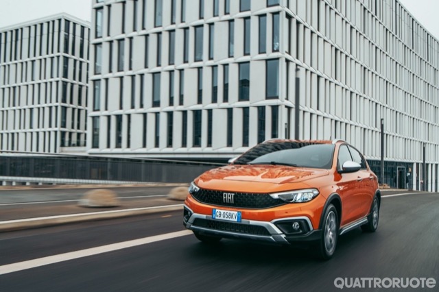 Rear view of Fiat Tipo Cross 2020