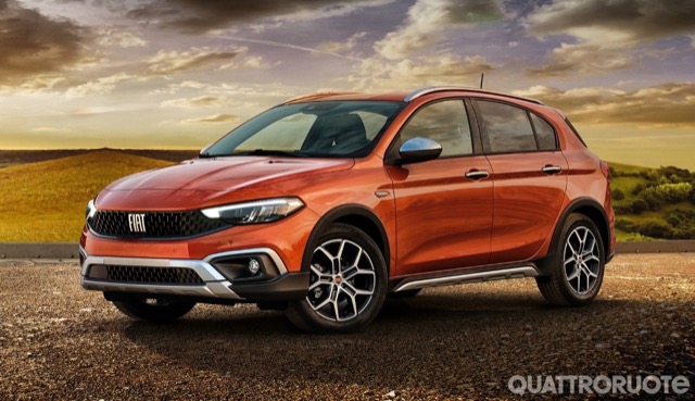 Rear view of Fiat Tipo Cross 2020