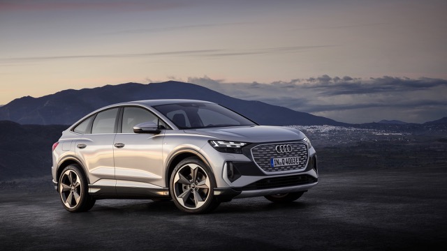 Rear view of Audi Q4 Sportback e-tron 2021
