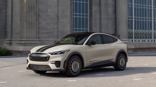 Side profile of Ford Mustang Mach-E suv