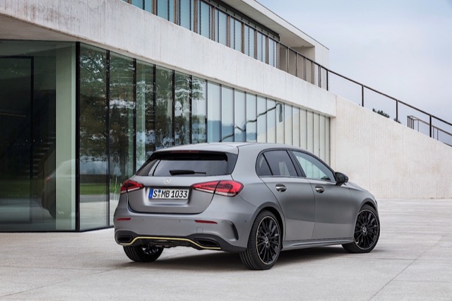 Rear view of Mercedes A-Class (W177) 2022