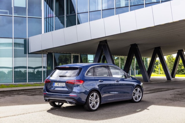 Rear view of Mercedes B-Class (W247) 2022