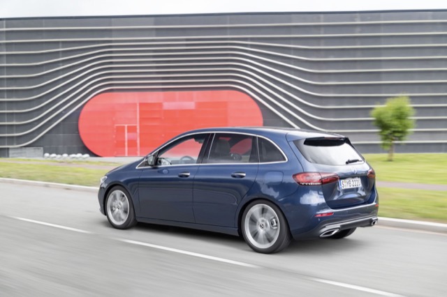 Rear view of Mercedes B-Class (W247) 2022