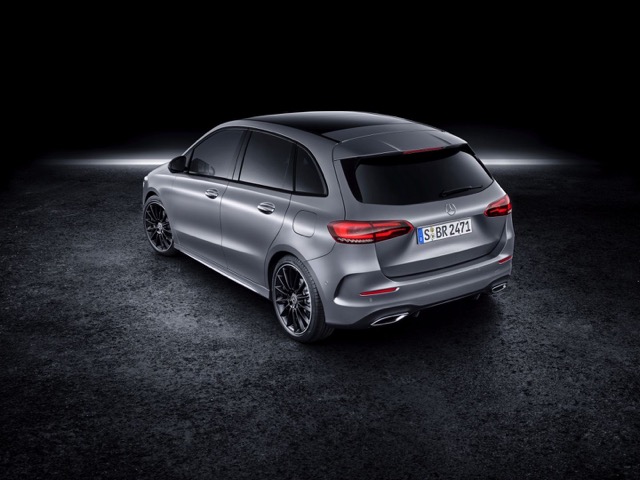 Rear view of Mercedes B-Class (W247) 2022