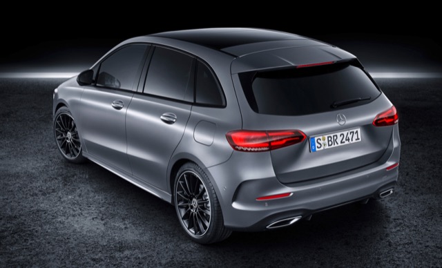Rear view of Mercedes B-Class (W247) 2022