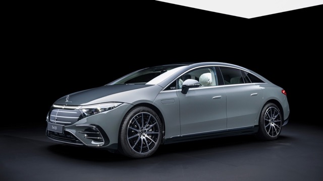 Rear view of Mercedes EQS (V297) 2024