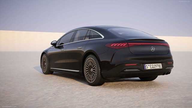 Rear view of Mercedes EQS (V297) 2024
