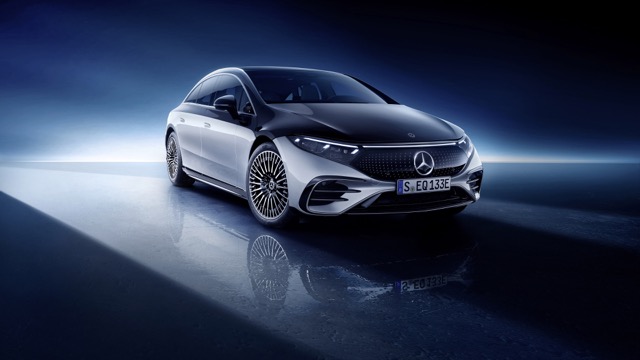 Rear view of Mercedes EQS (V297) 2024