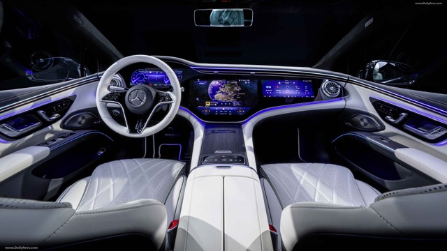 Rear view of Mercedes EQS (V297) 2024