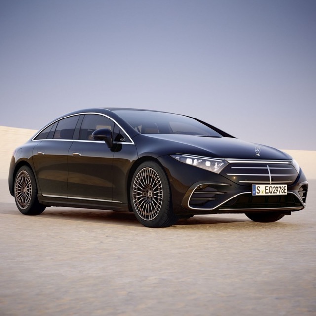 Rear view of Mercedes EQS (V297) 2021