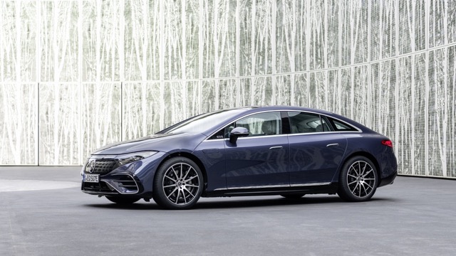 Rear view of Mercedes EQS (V297) 2021