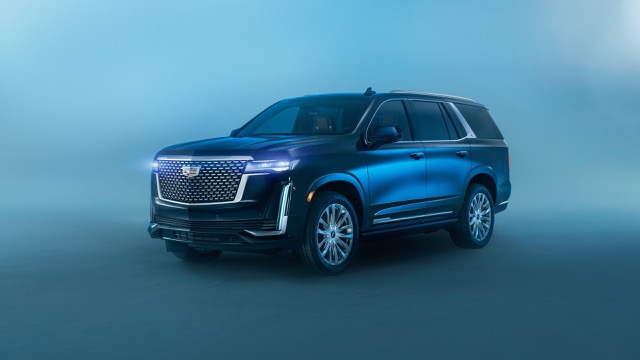 Side profile of Cadillac Escalade suv